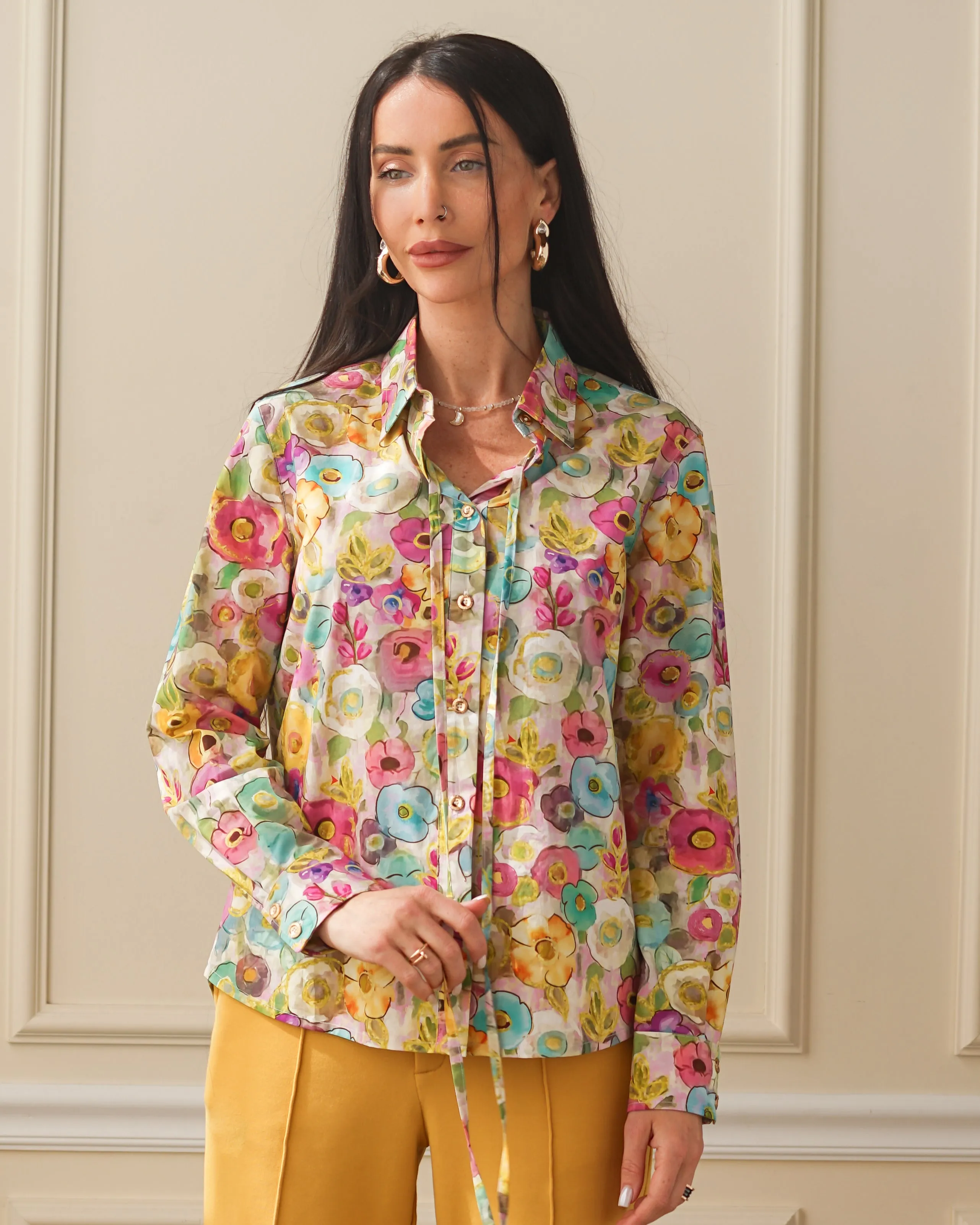 Secretariat Poplin Shirt - Flower Garden sold by Care Tucker