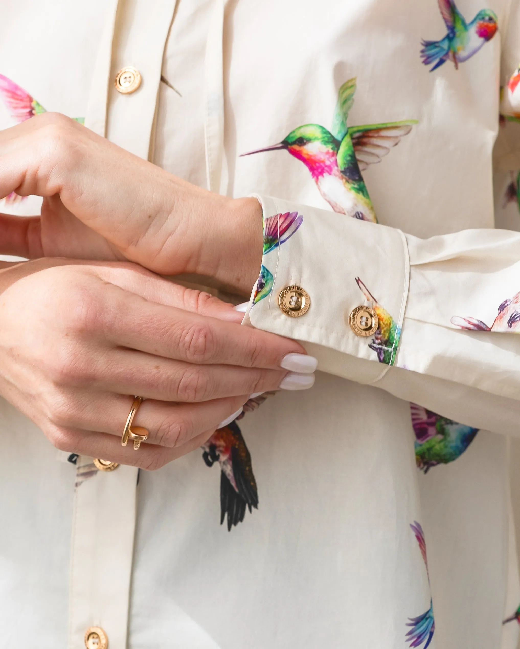 Secretariat Poplin Shirt - Hummingbirds sold by Care Tucker product image thumbnail 4