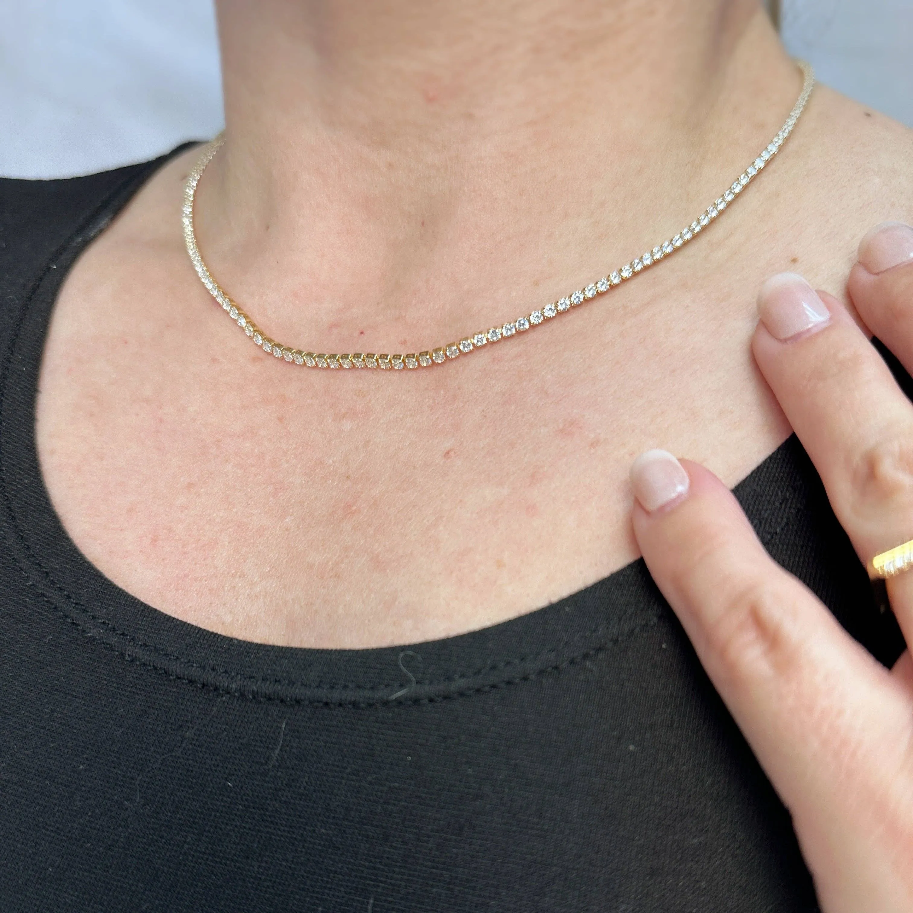 18k Gold Filled 2mm CZ Tennis Necklace sold by Care Tucker product image thumbnail 4