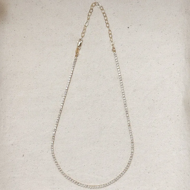 18k Gold Filled 2mm CZ Tennis Necklace sold by Care Tucker