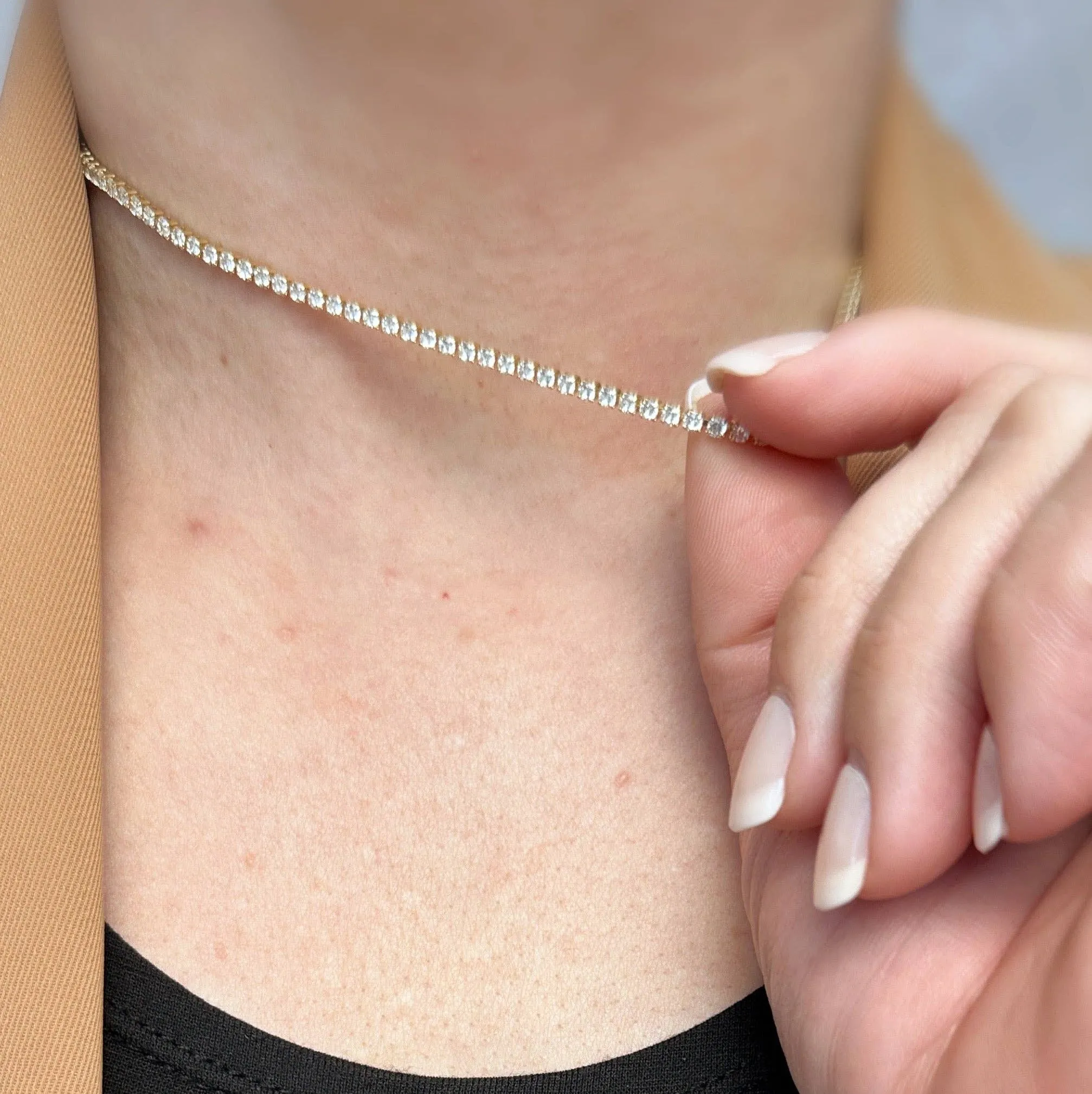 18k Gold Filled 2mm CZ Tennis Necklace sold by Care Tucker product image thumbnail 3