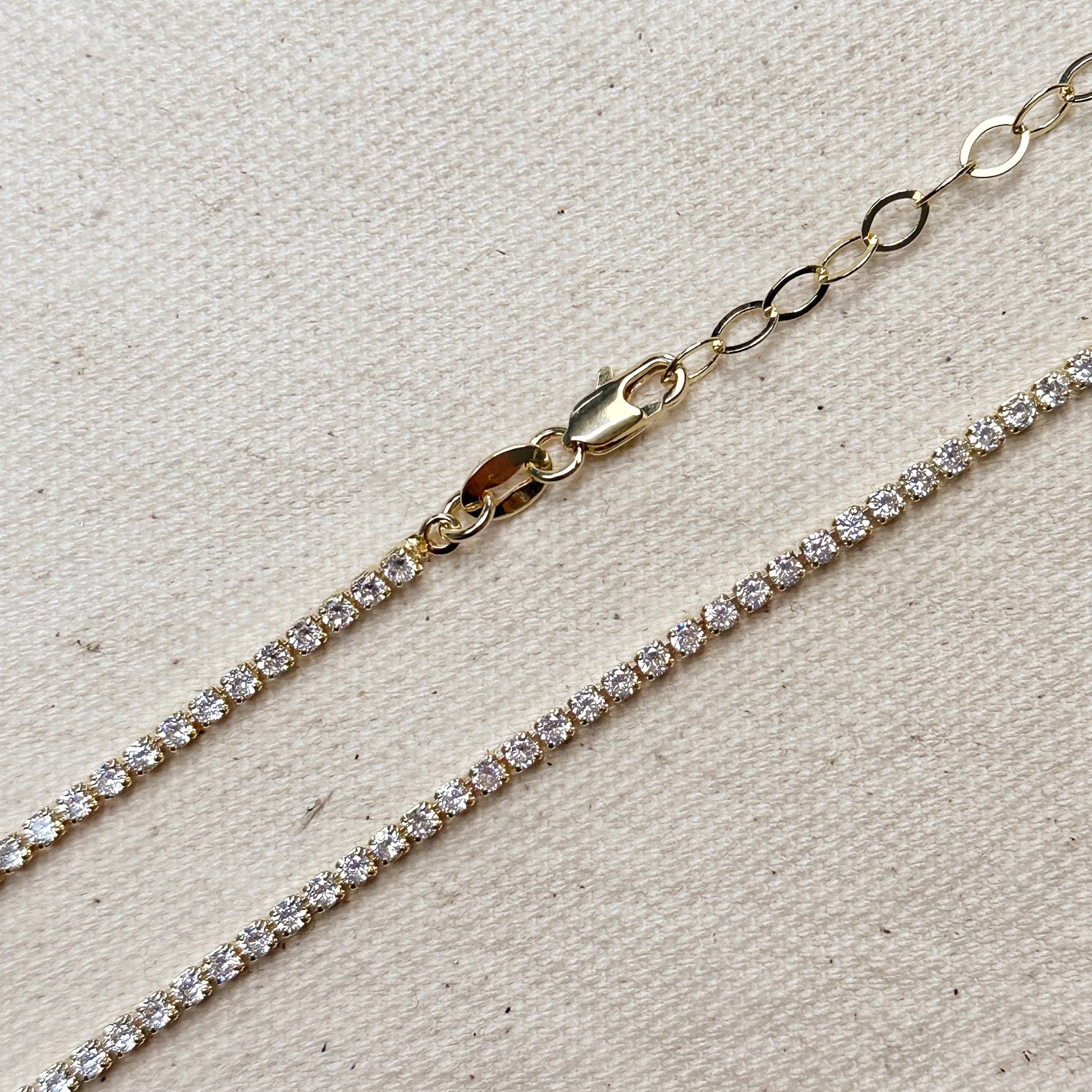 18k Gold Filled 2mm CZ Tennis Necklace sold by Care Tucker product image thumbnail 5
