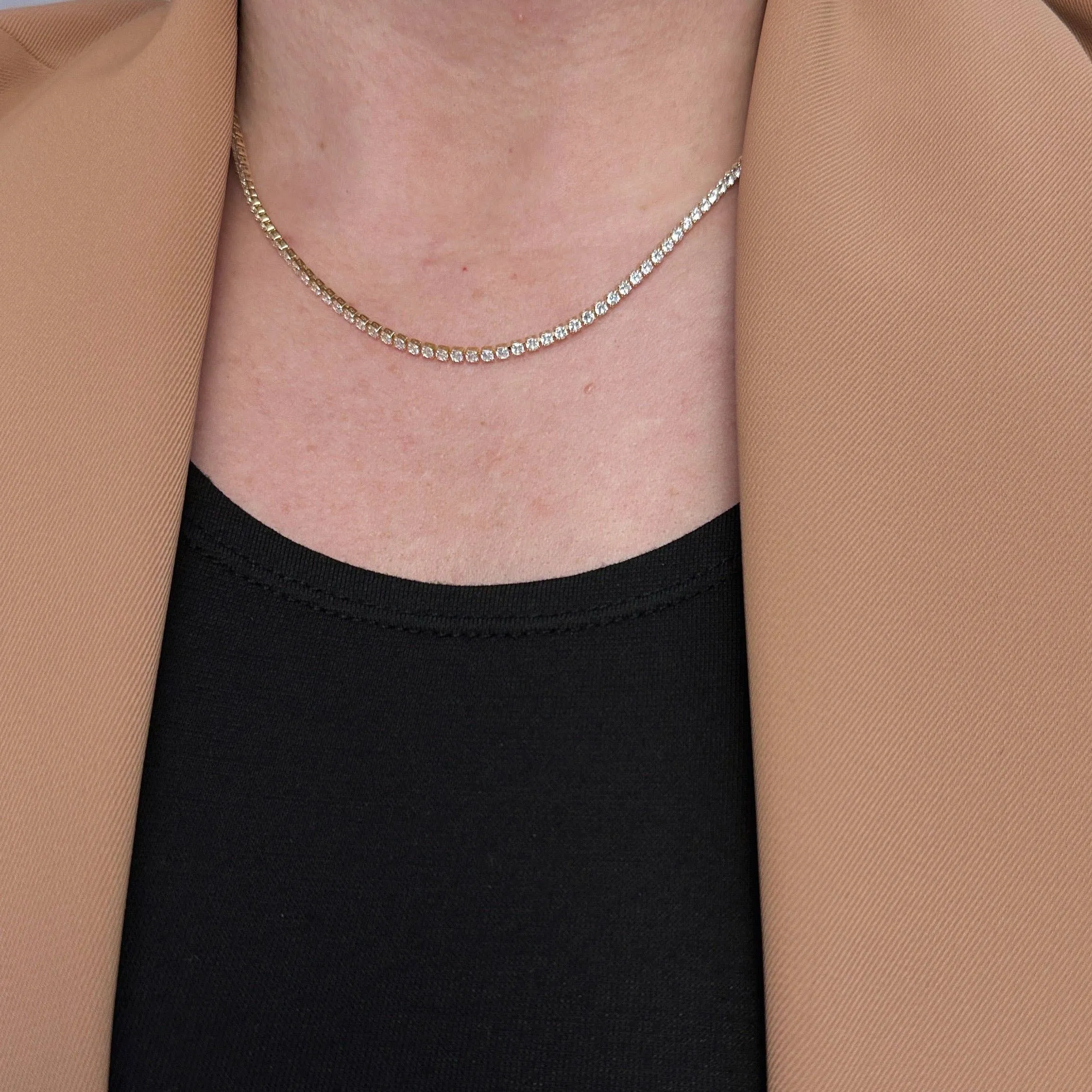 18k Gold Filled 2mm CZ Tennis Necklace sold by Care Tucker product image thumbnail 2