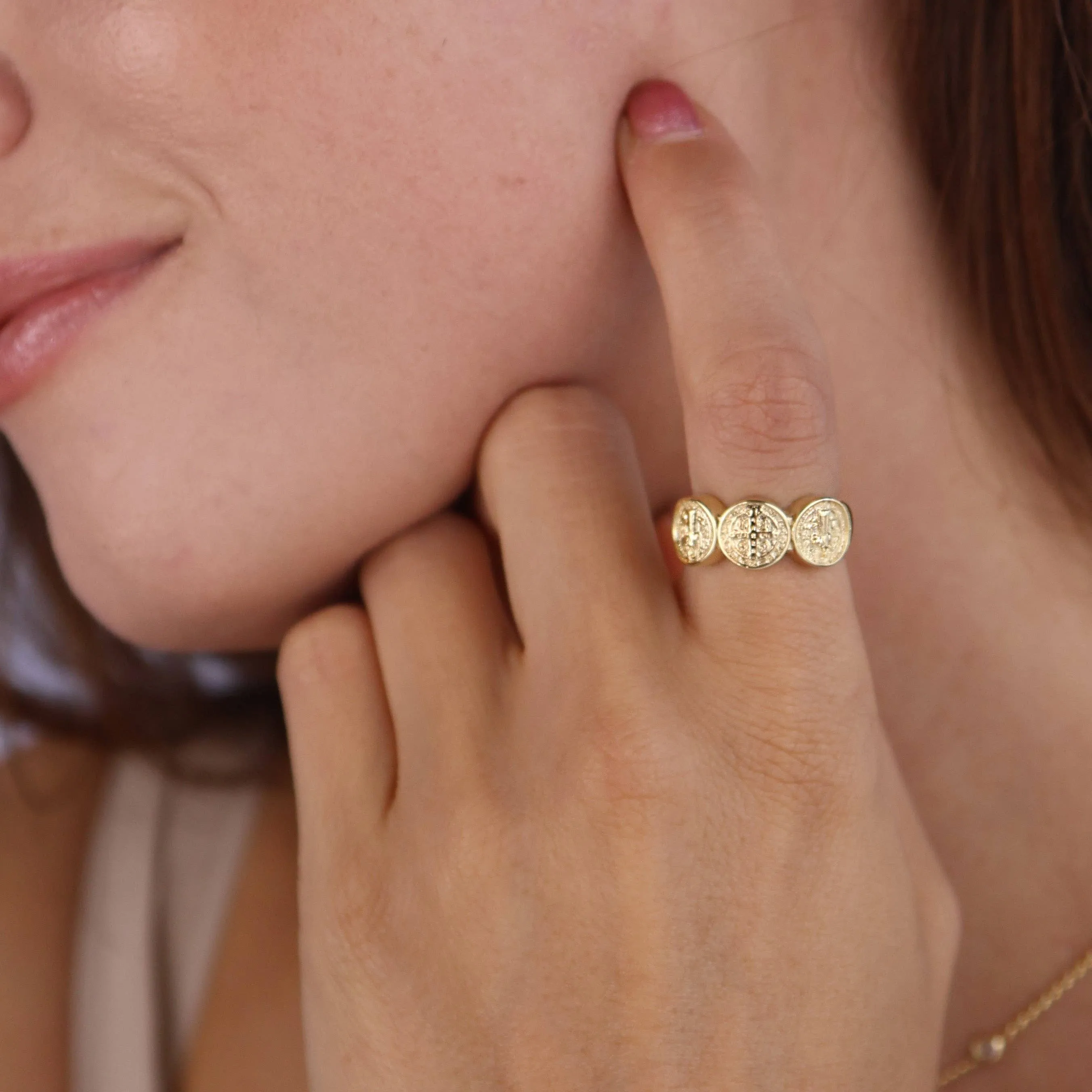 18k Gold Filled Triple Saint Benedict Ring sold by Care Tucker product image thumbnail 4