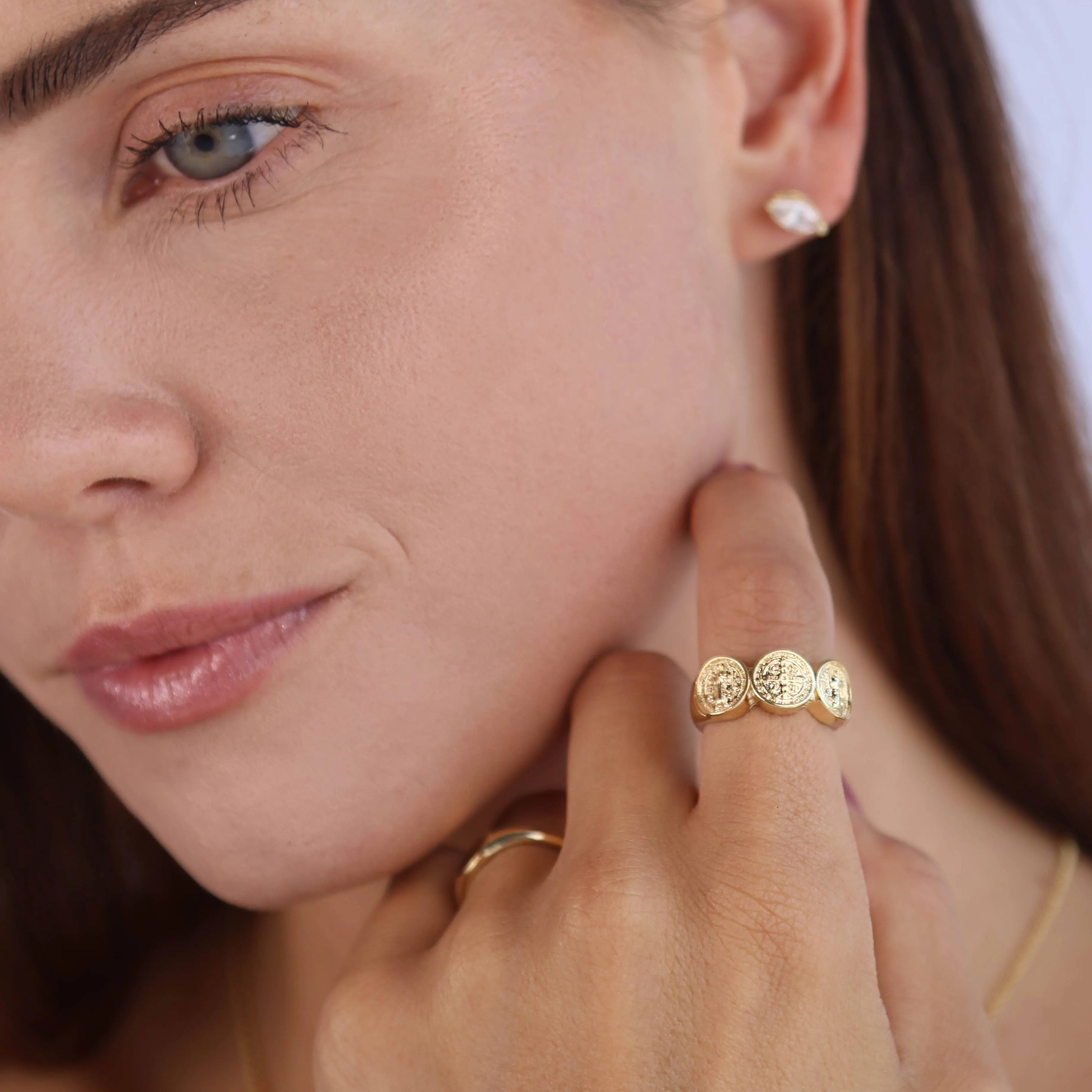 18k Gold Filled Triple Saint Benedict Ring sold by Care Tucker product image thumbnail 2