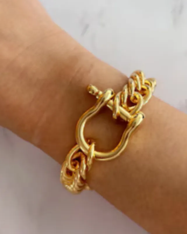 Horse Bit Carabiner Cuban Bracelet- Equestrian Steel sold by Care Tucker