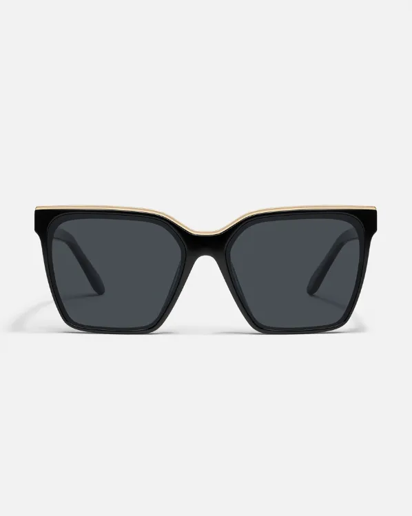 LEVEL UP - Black Gold Frame / Smoke Polarized Lens sold by Care Tucker