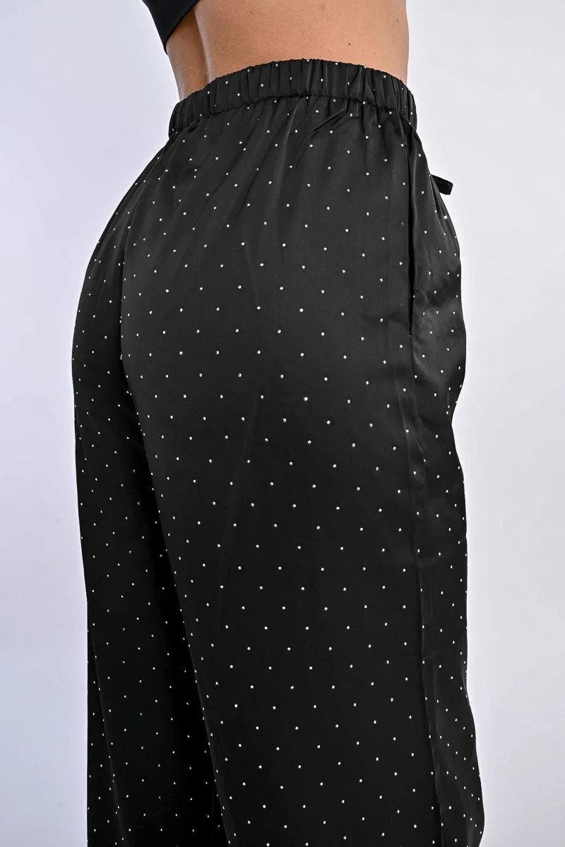 RHINESTONE SATIN PANTS sold by Care Tucker product image thumbnail 5