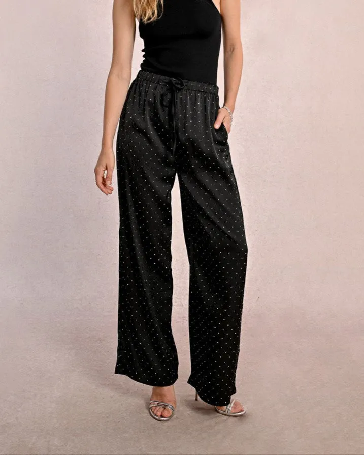 RHINESTONE SATIN PANTS sold by Care Tucker
