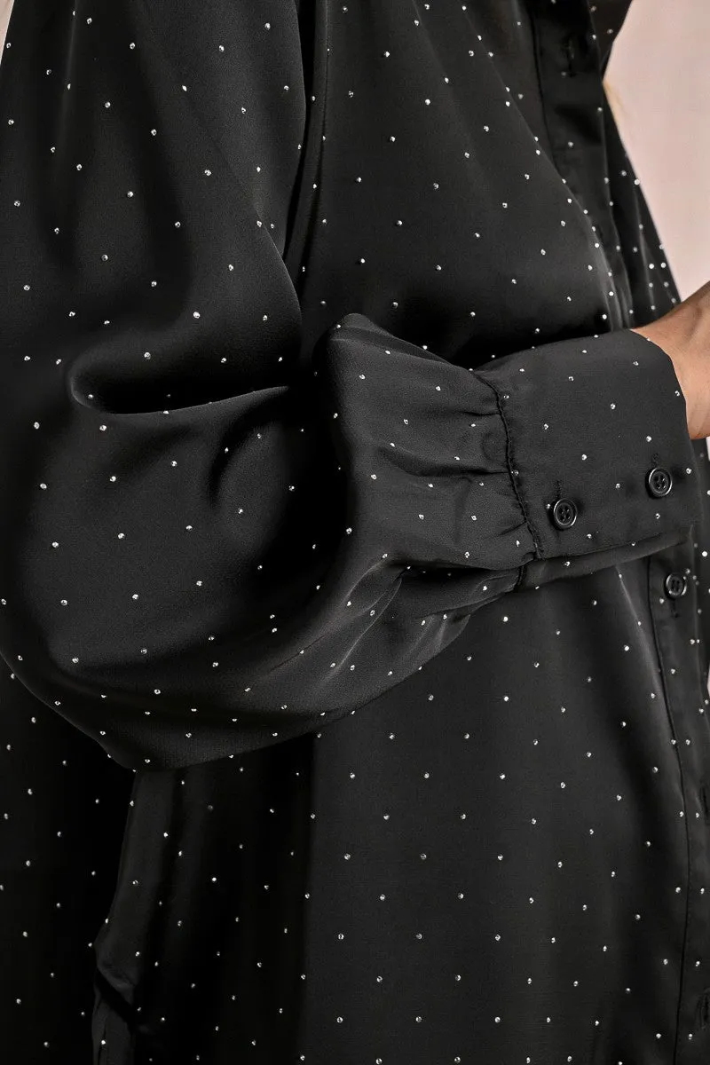 SATIN BLOUSE WITH RHINESTONES sold by Care Tucker product image thumbnail 5