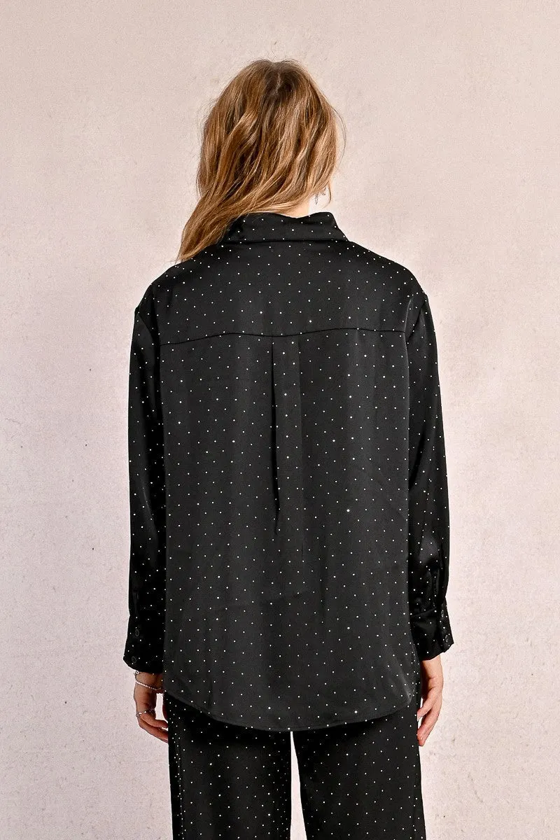 SATIN BLOUSE WITH RHINESTONES sold by Care Tucker product image thumbnail 4