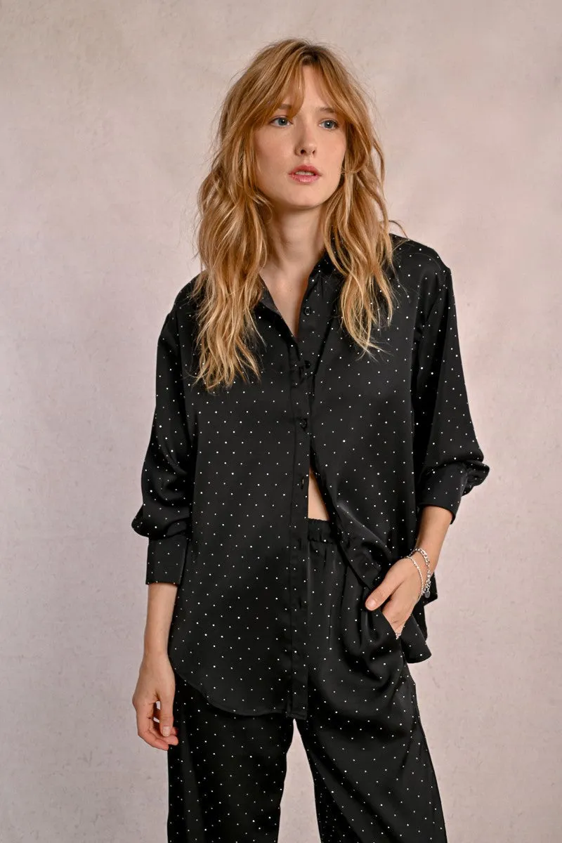 SATIN BLOUSE WITH RHINESTONES sold by Care Tucker product image thumbnail 3