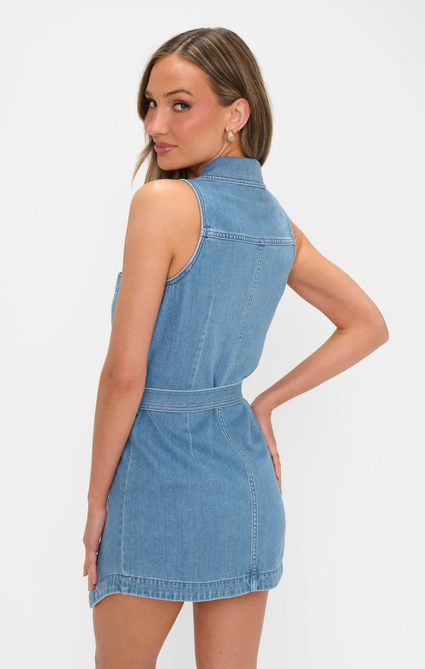 Fairfield Vest Dress - Gusty Blue sold by Care Tucker product image thumbnail 3