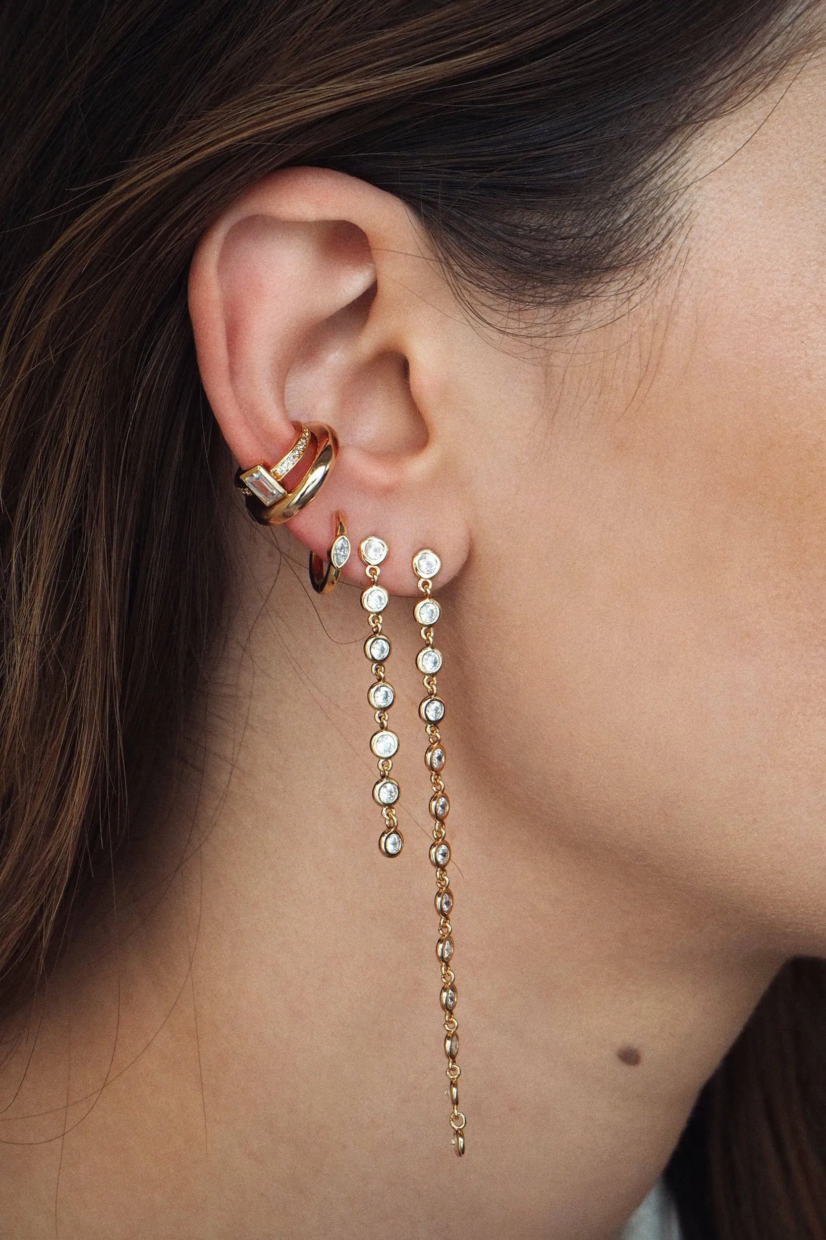 Short Cici Bezel Dusters Earrings sold by Care Tucker product image thumbnail 3