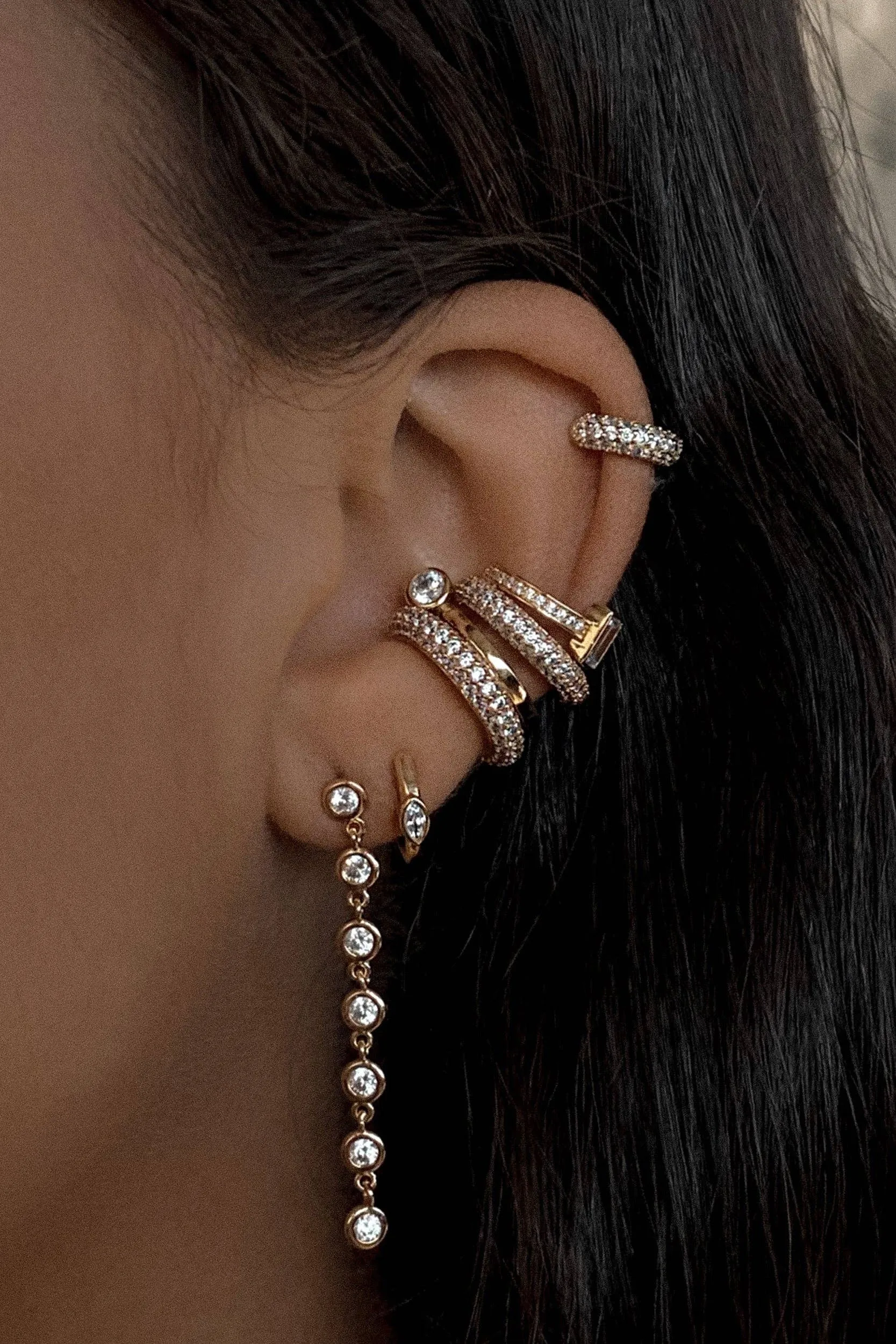Short Cici Bezel Dusters Earrings sold by Care Tucker product image thumbnail 2