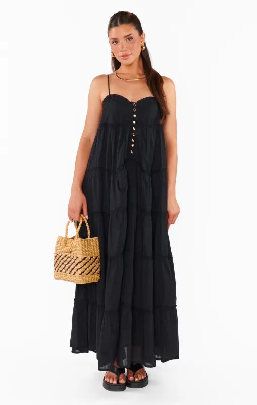 Gracie Midi Dress Black Voile sold by Care Tucker
