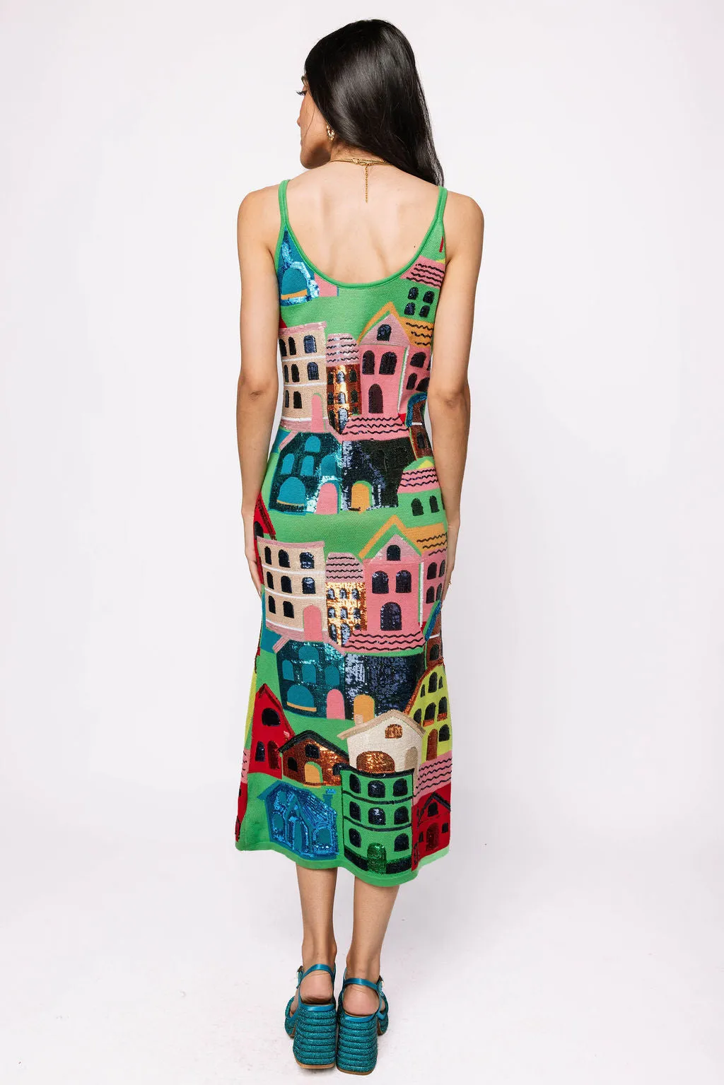KNIT MULTI HOUSES MIDI DRESS sold by Care Tucker product image thumbnail 2