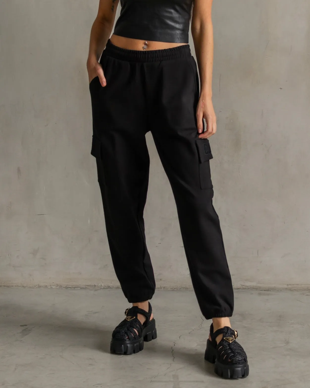 Chloe Interlock Cargo Jogger Black sold by Care Tucker