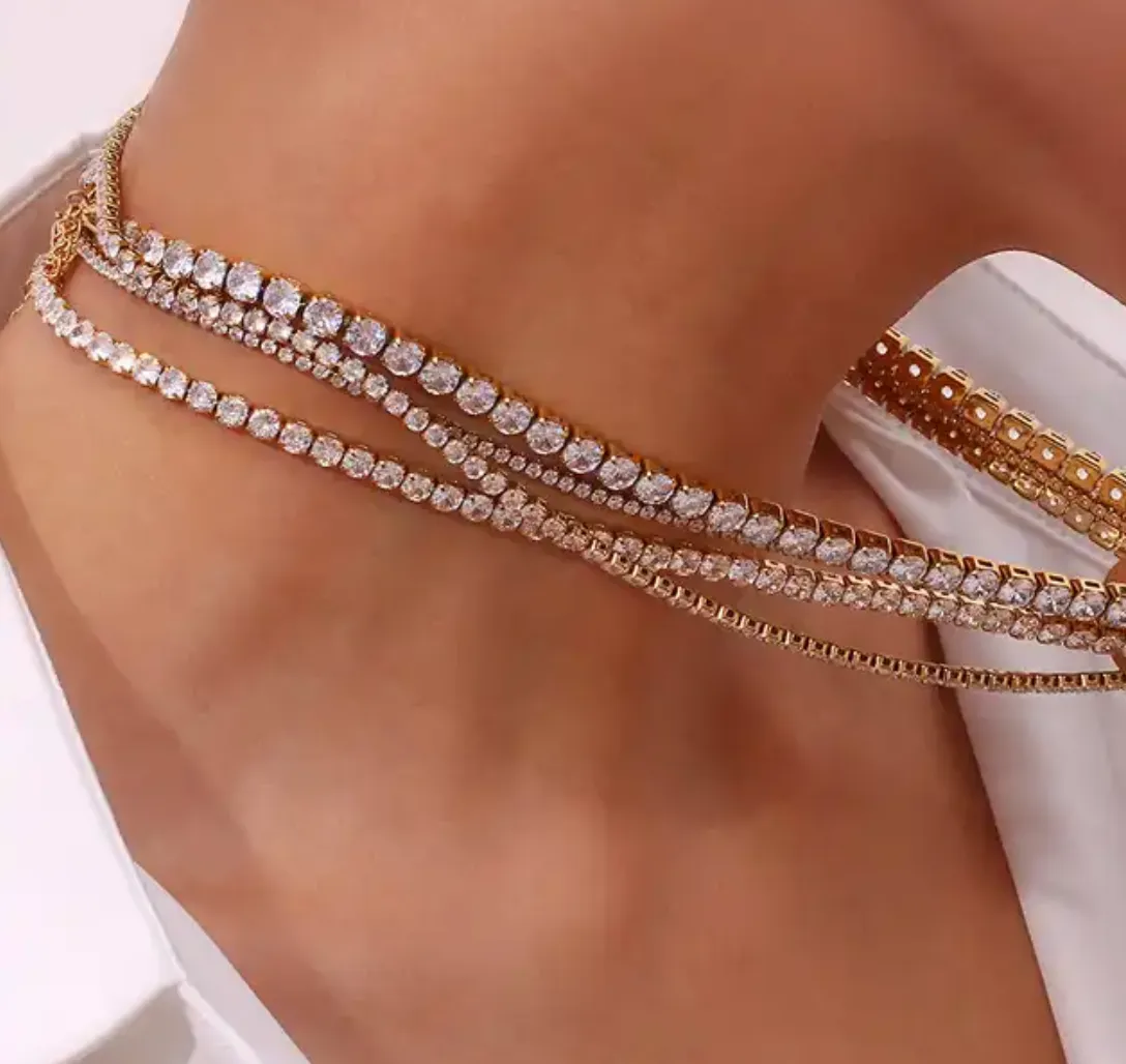 Tennis Necklace. Premium PV plated stainless CZ. sold by Care Tucker product image thumbnail 4