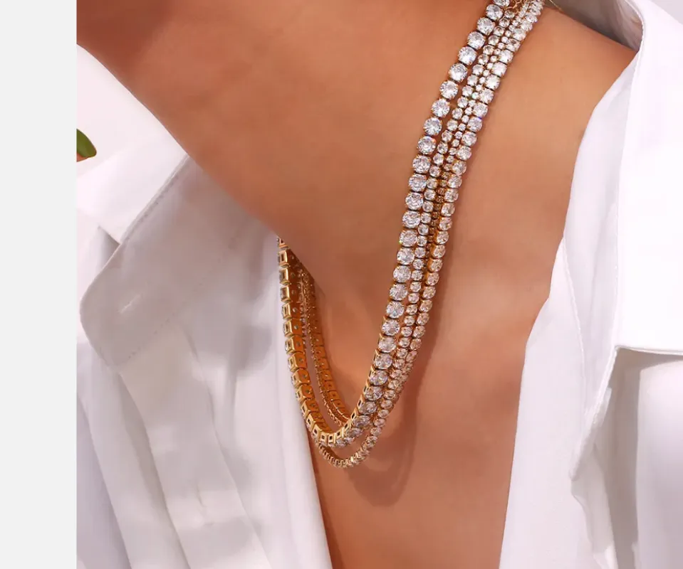 Tennis Necklace. Premium PV plated stainless CZ.  sold by Care Tucker