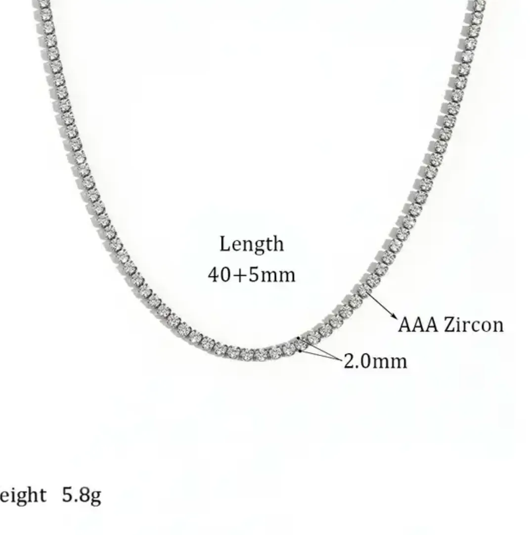 Tennis Necklace. Premium PV plated stainless CZ. sold by Care Tucker product image thumbnail 5