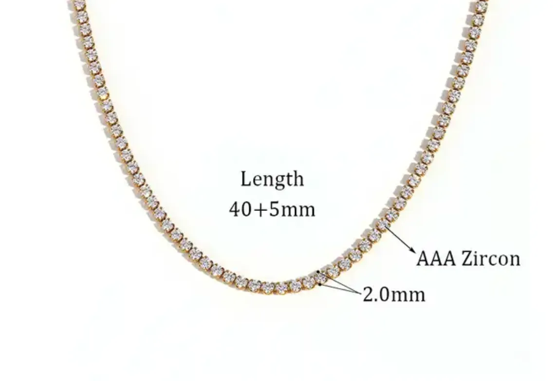 Tennis Necklace. Premium PV plated stainless CZ. sold by Care Tucker product image thumbnail 2