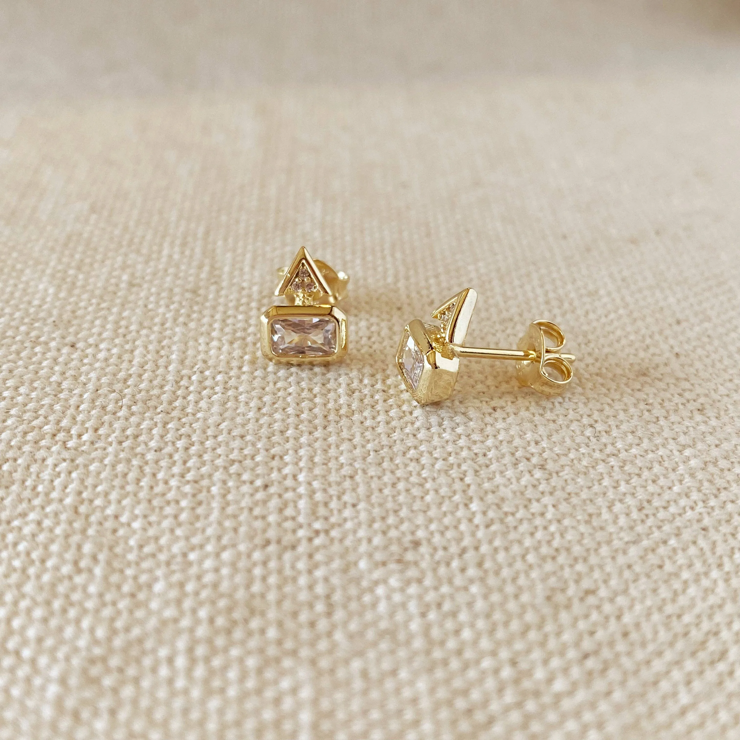 18k Gold Filled Geometric Stud Earrings sold by Care Tucker