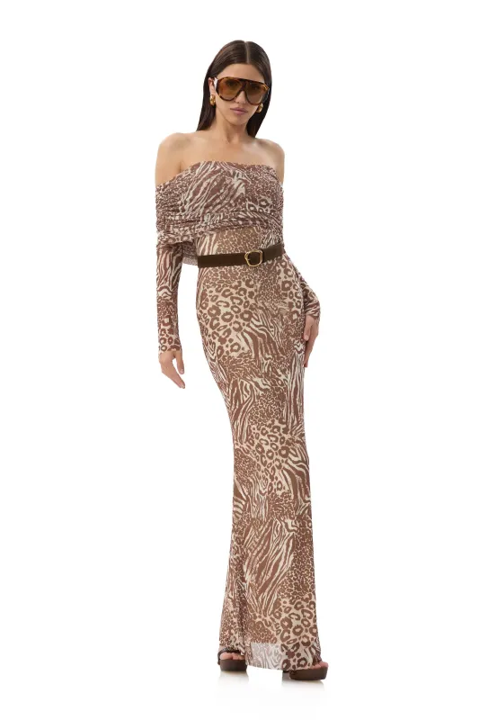 Thelma Dress - Taupe Animal sold by Care Tucker