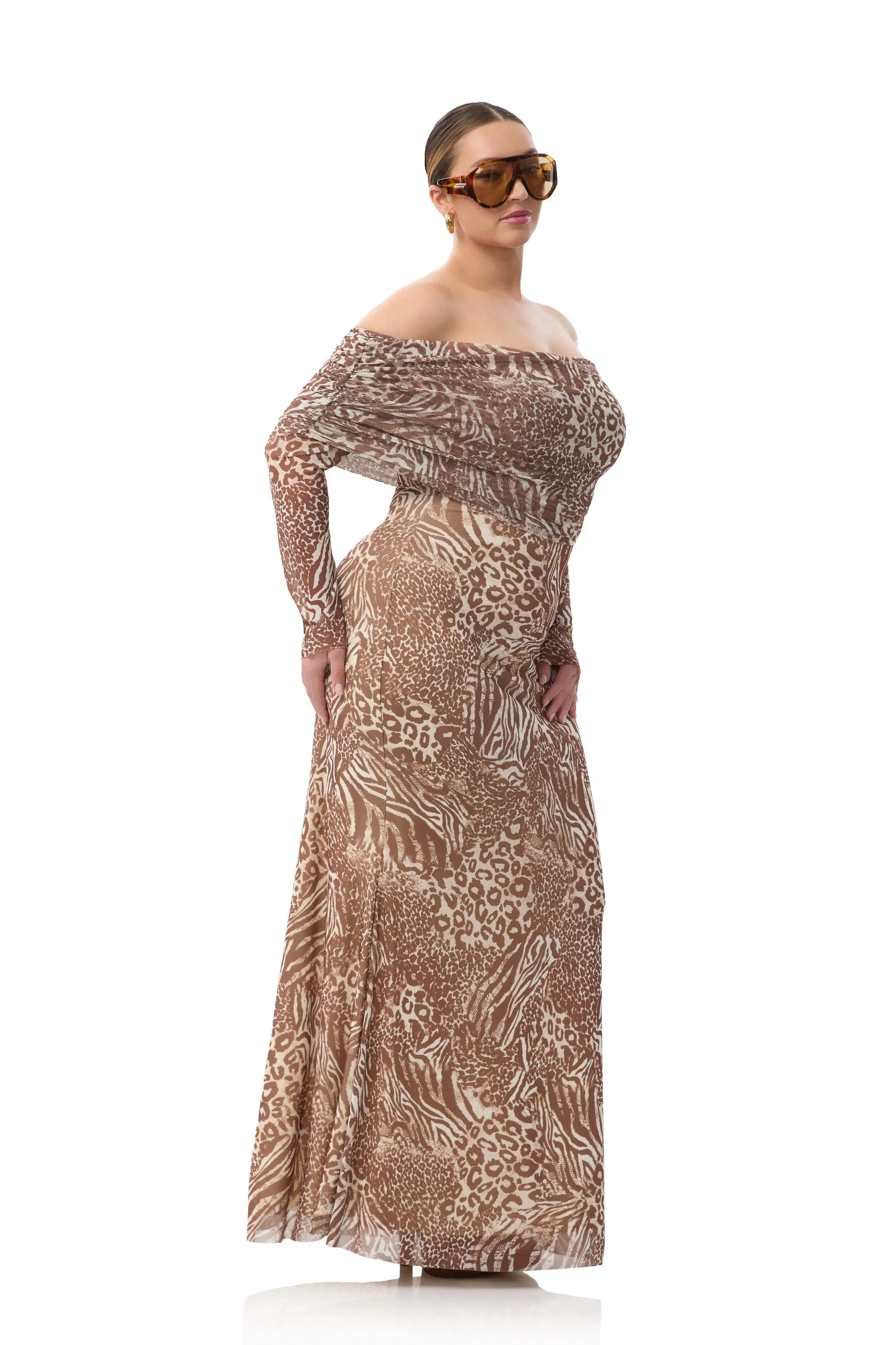 Thelma Dress - Taupe Animal sold by Care Tucker product image thumbnail 4