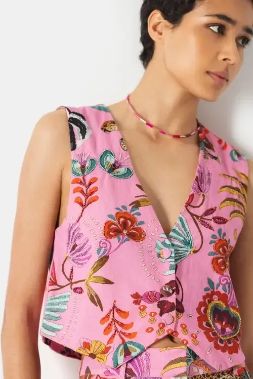 Tropical Pattern Vest sold by Care Tucker product image thumbnail 2