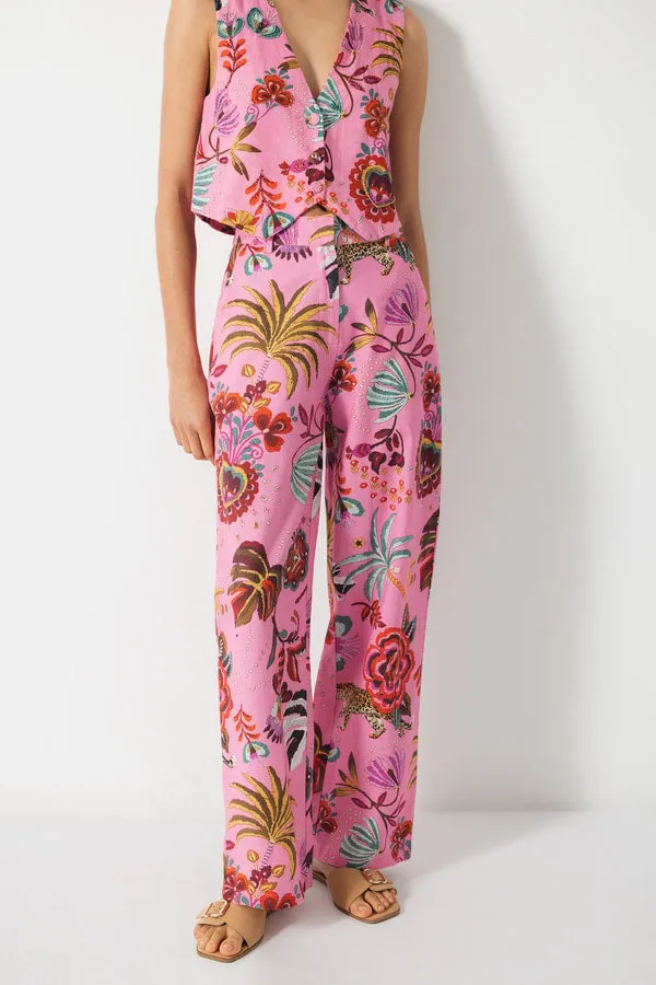 Travolta Tropical Print Trousers sold by Care Tucker