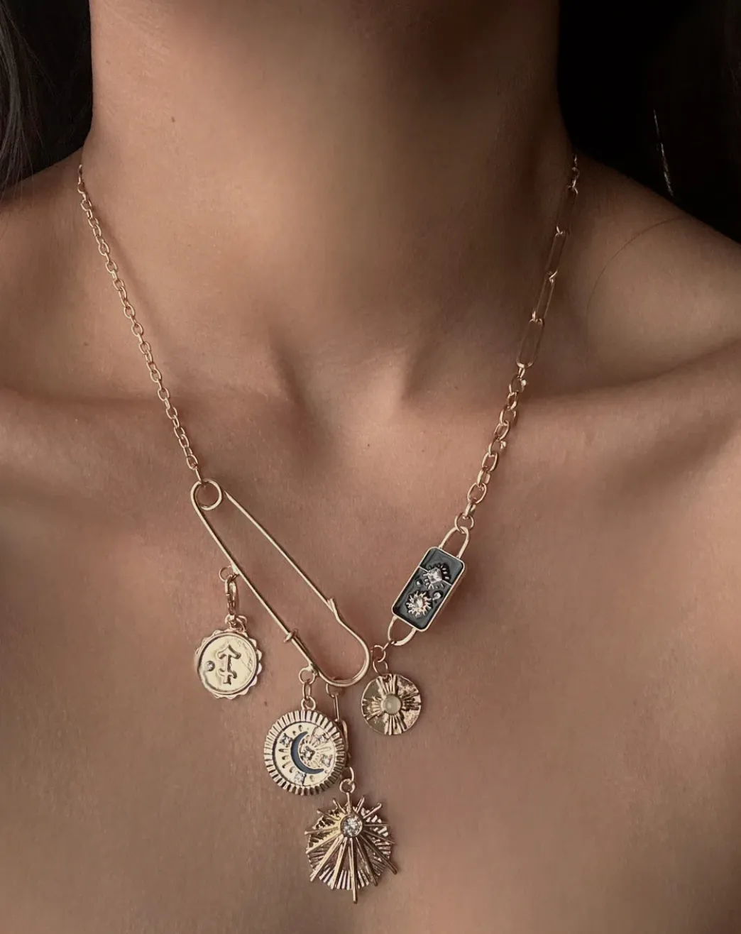 Celestial Black Coin Charm Black Moon Necklace sold by Care Tucker product image thumbnail 4