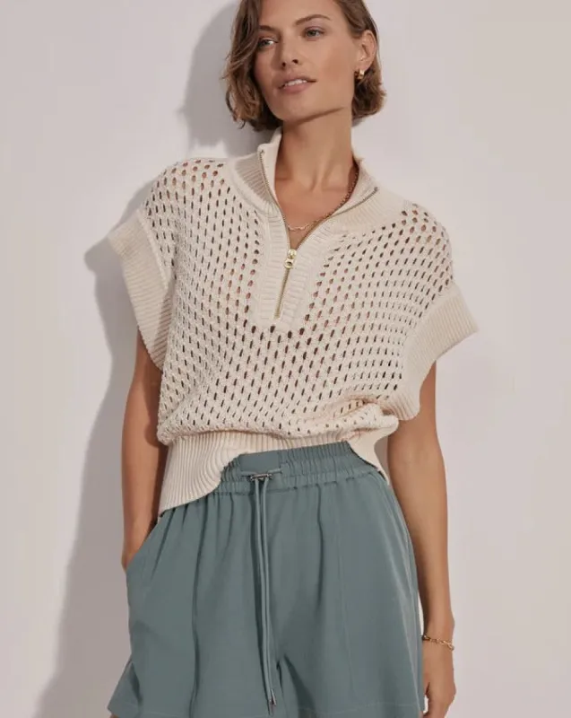 Gaines Half Zip Knit Whitecap sold by Care Tucker