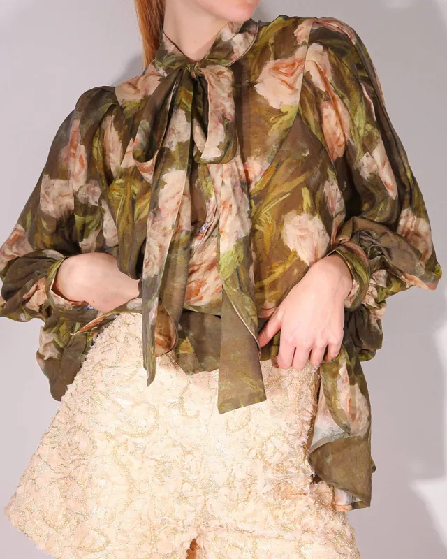 Floral Bowtie Blouse sold by Care Tucker