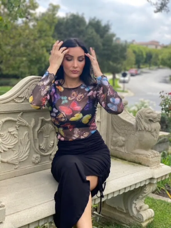 Luxe Mesh Long Sleeve - Flutter sold by Care Tucker