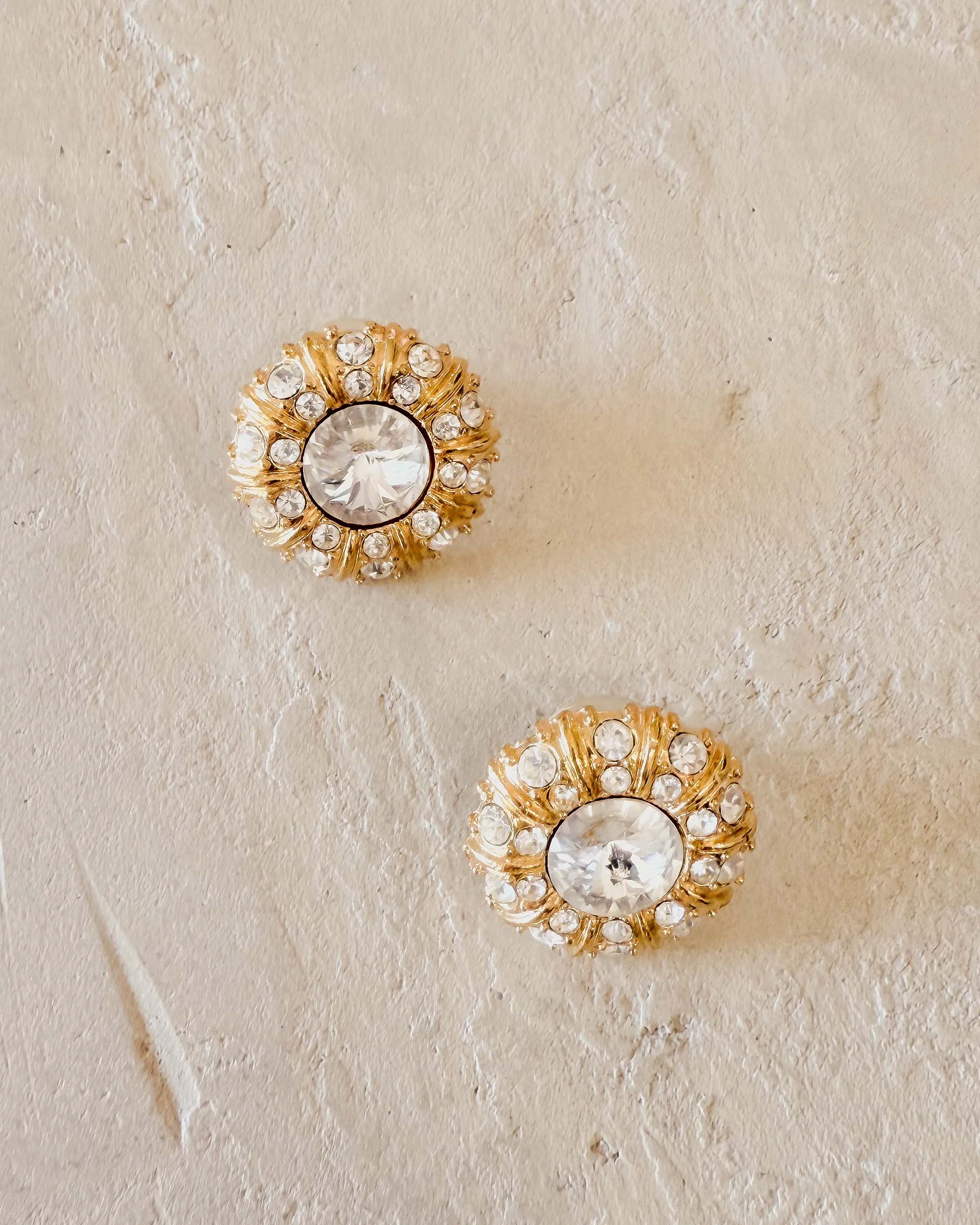 Vintage Rhinestone Sunburst Earrings sold by Care Tucker