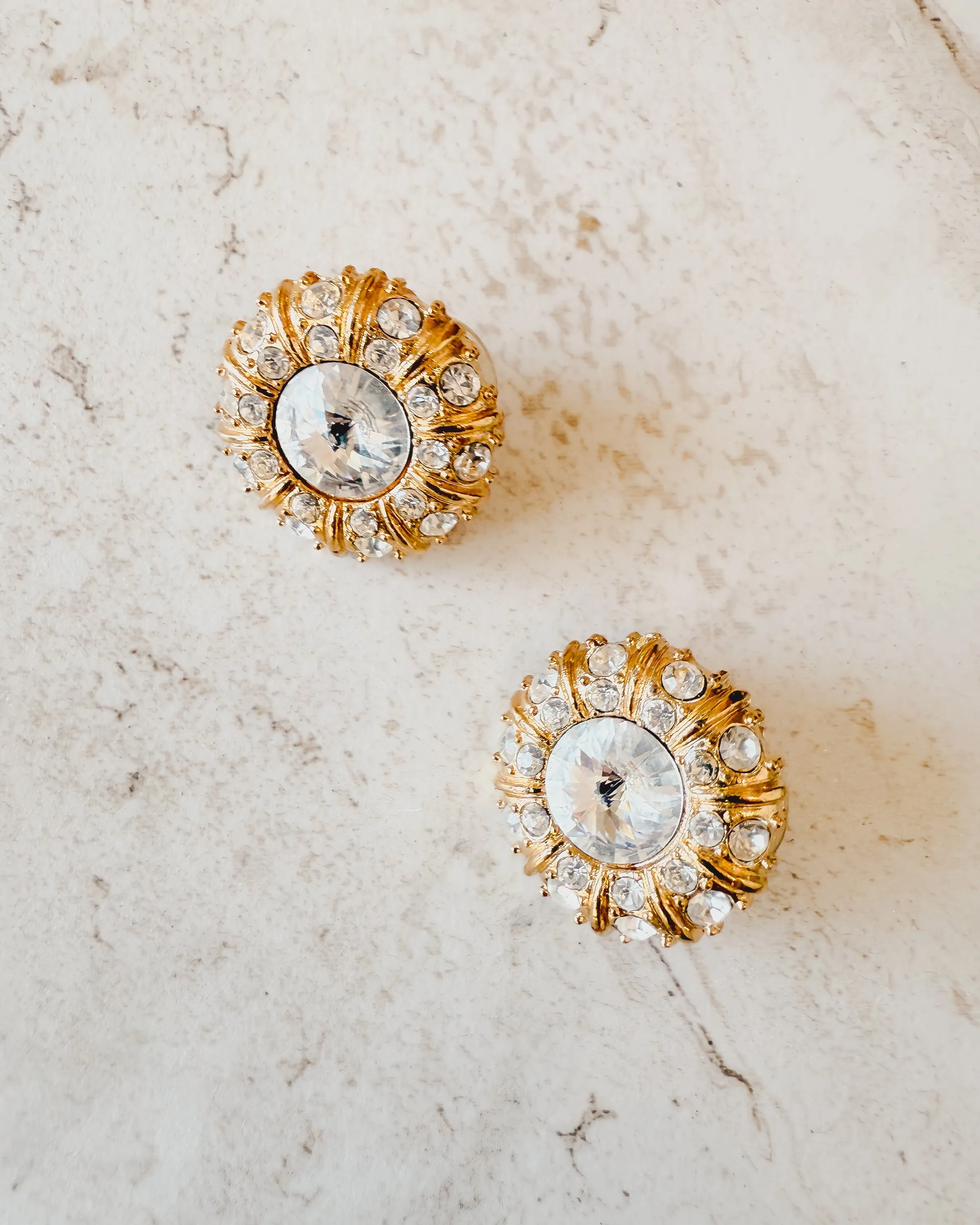 Vintage Rhinestone Sunburst Earrings sold by Care Tucker product image thumbnail 3