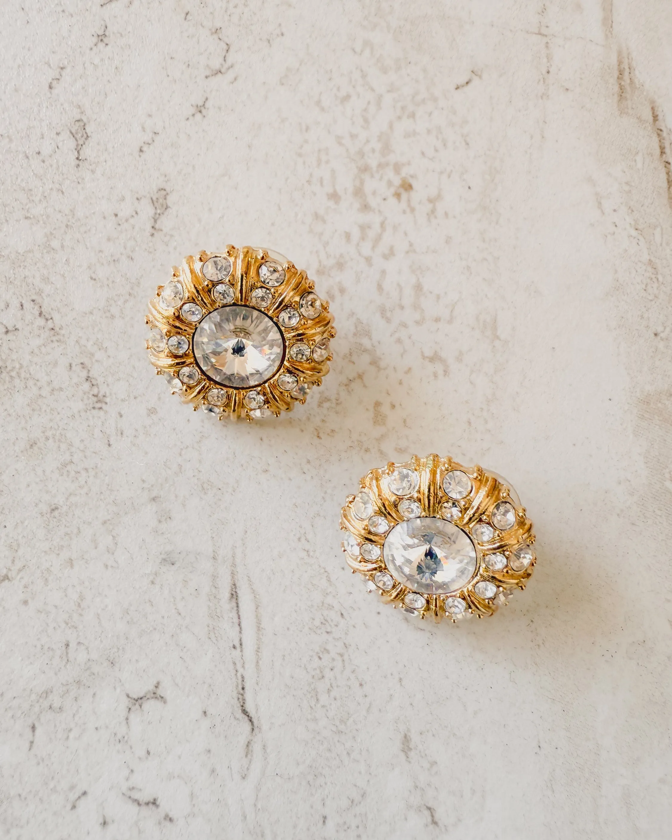 Vintage Rhinestone Sunburst Earrings sold by Care Tucker product image thumbnail 2