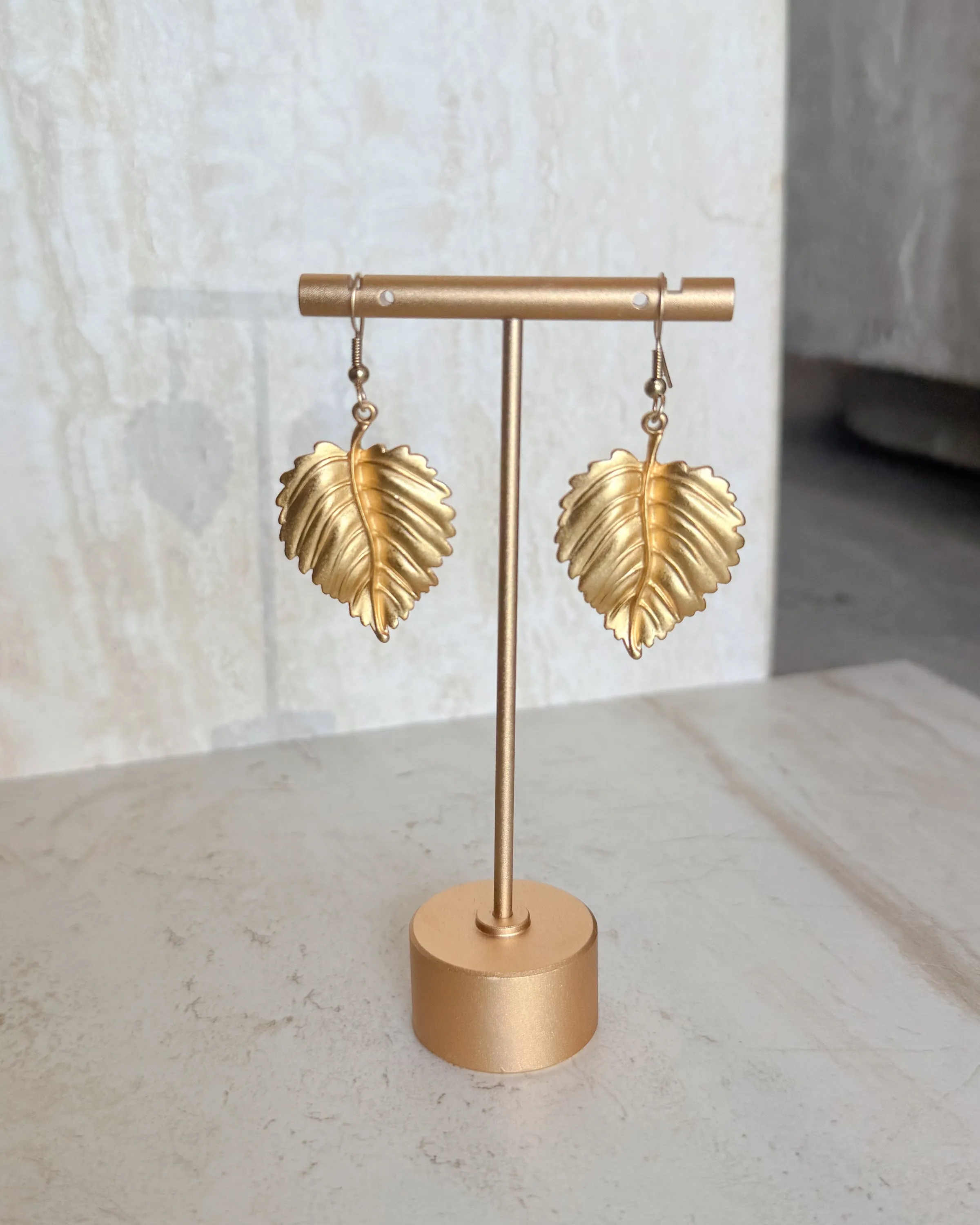 Vintage Gold Leaf Dangle Earrings sold by Care Tucker