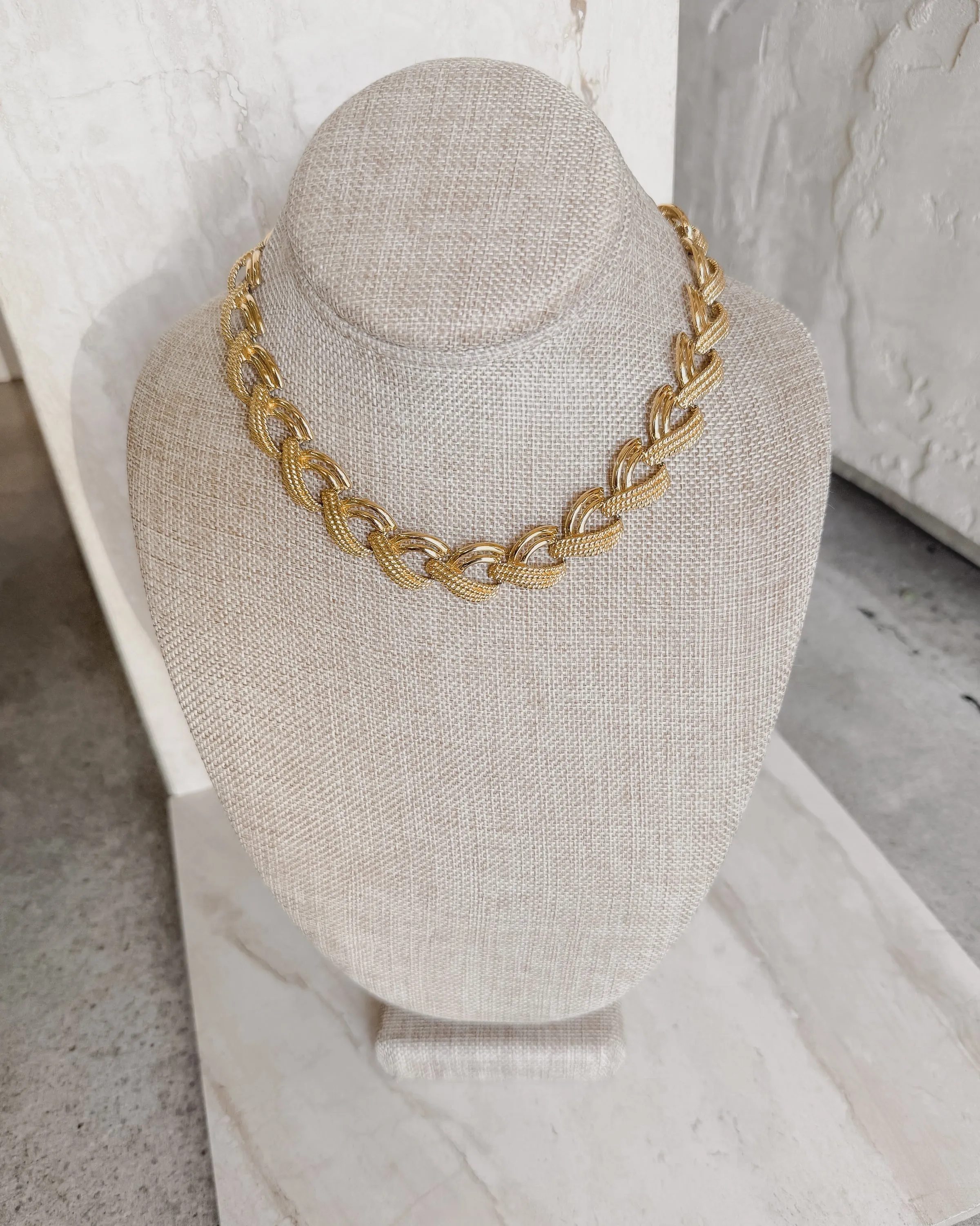 Vintage Gold Braided Link Necklace sold by Care Tucker product image thumbnail 3