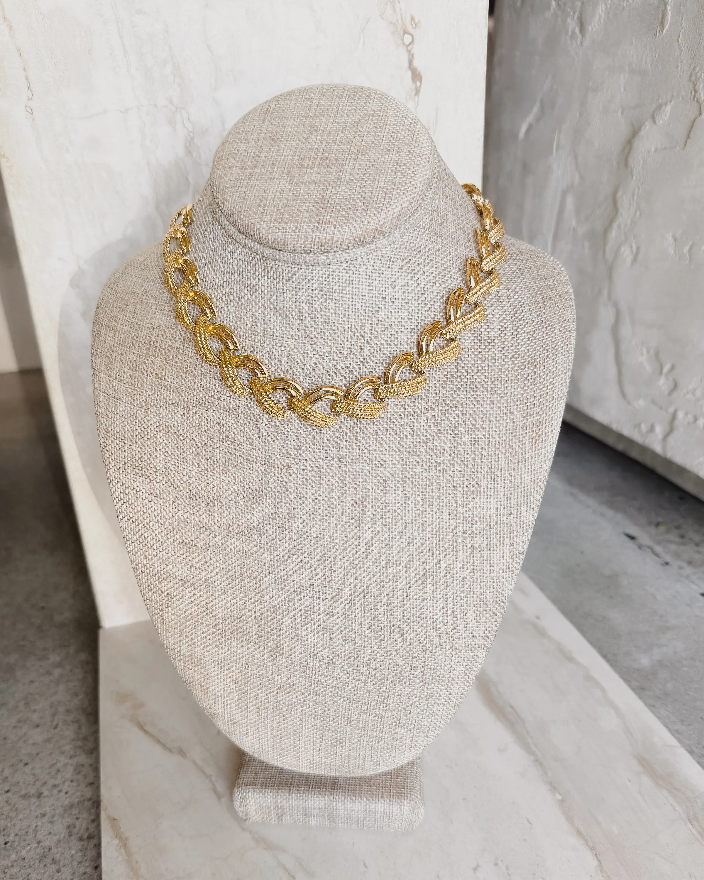 Vintage Gold Braided Link Necklace sold by Care Tucker product image thumbnail 2
