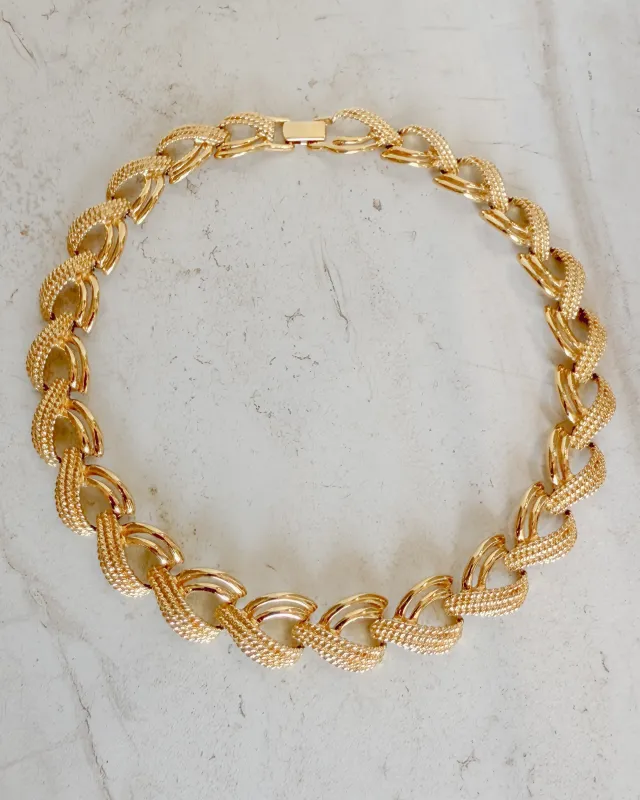 Vintage Gold Braided Link Necklace sold by Care Tucker