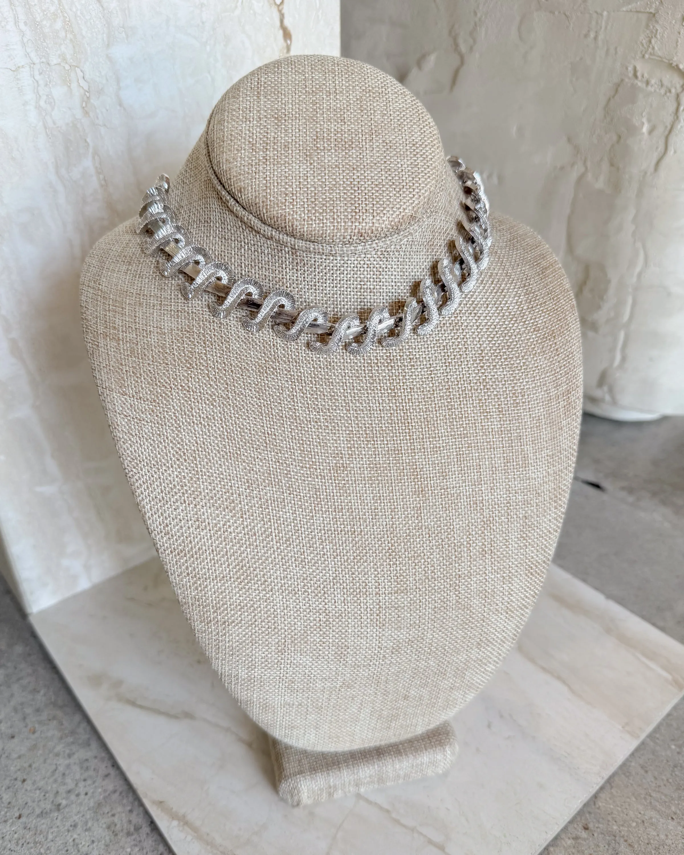 Vintage Silver Swirl Link Necklace sold by Care Tucker product image thumbnail 2