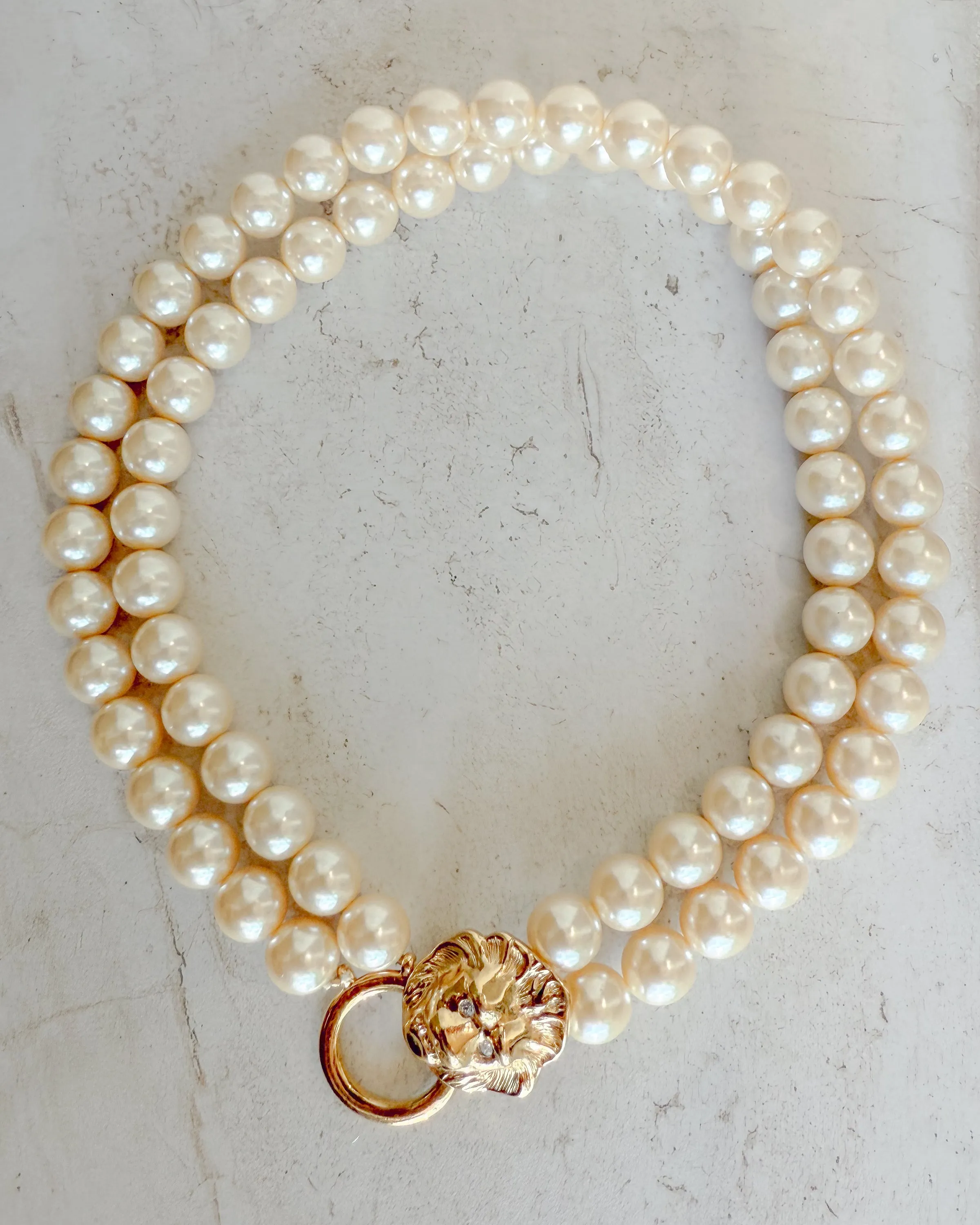 Vintage Lion Head Pearl Necklace sold by Care Tucker product image thumbnail 4