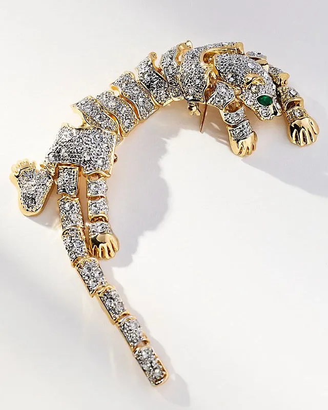 Vintage Rhinestone Leopard Brooch sold by Care Tucker