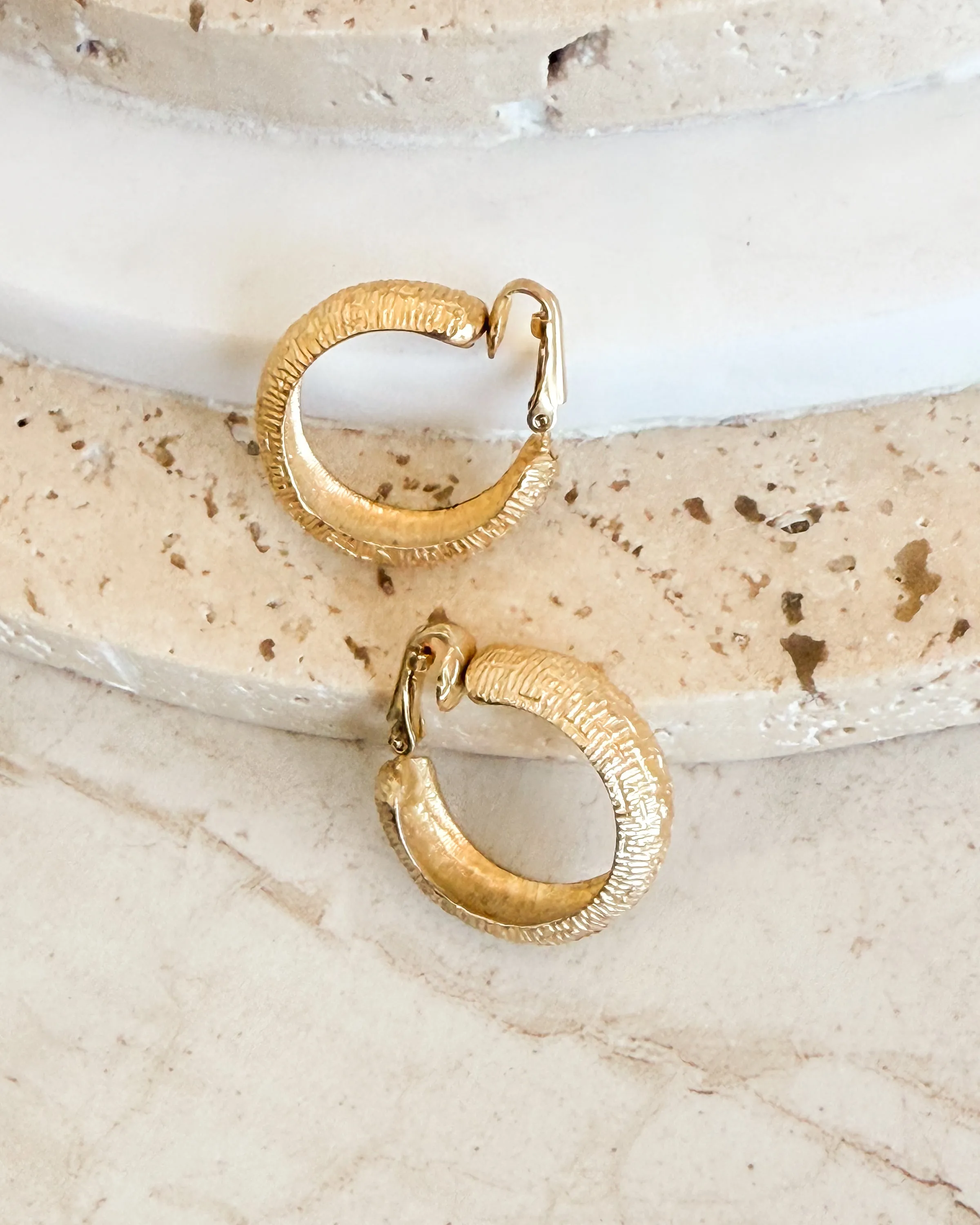 Vintage Gold Huggie Earrings sold by Care Tucker product image thumbnail 2