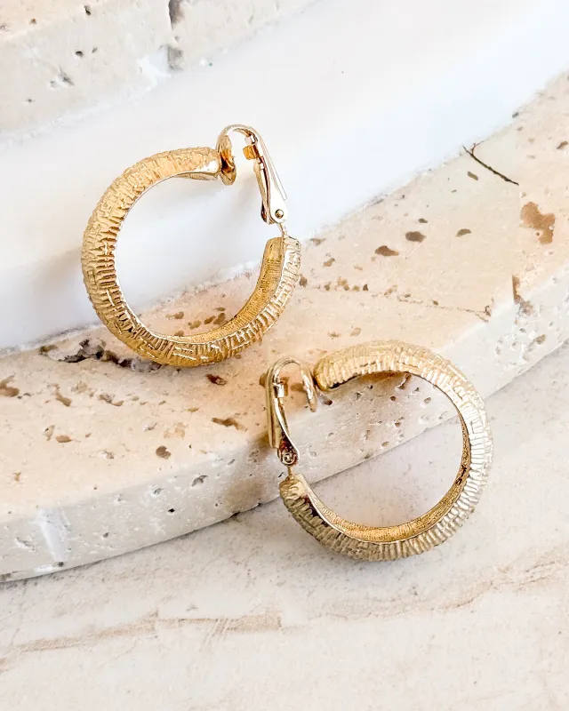 Vintage Gold Huggie Earrings sold by Care Tucker