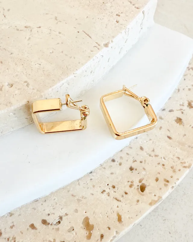 Vintage Gold Plated Geometric Dangle Earrings sold by Care Tucker