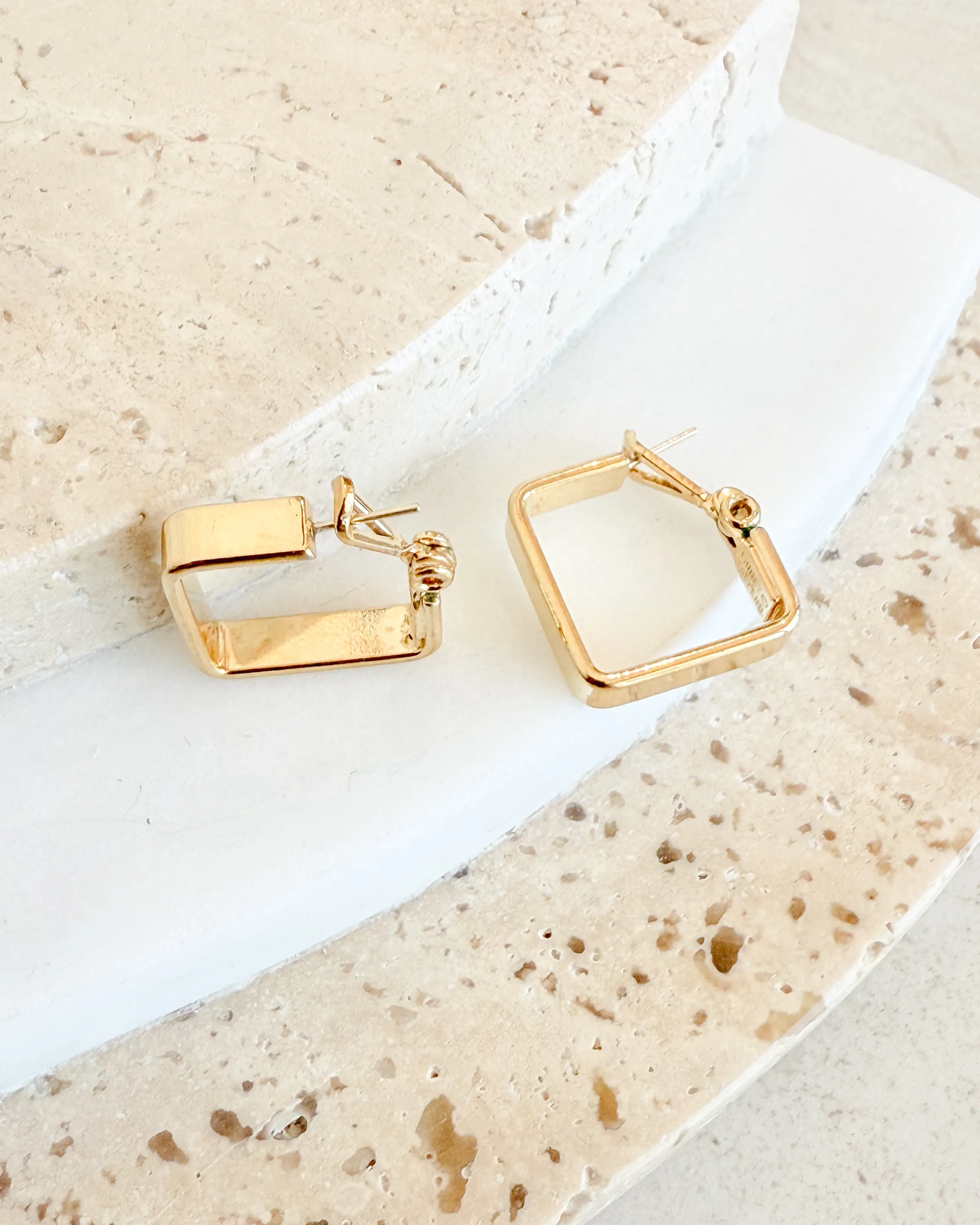 Vintage Gold Plated Geometric Dangle Earrings sold by Care Tucker