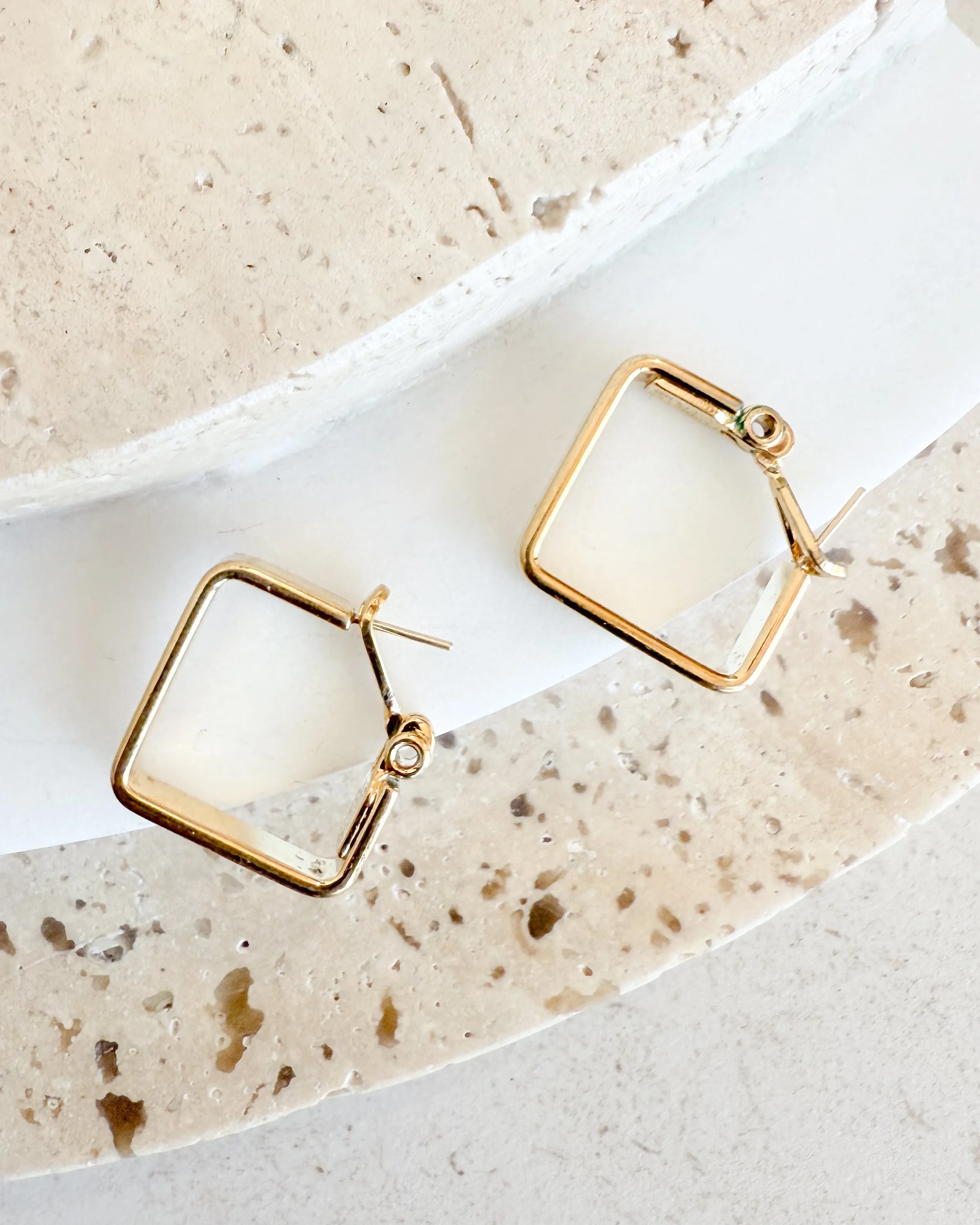 Vintage Gold Plated Geometric Dangle Earrings sold by Care Tucker product image thumbnail 2
